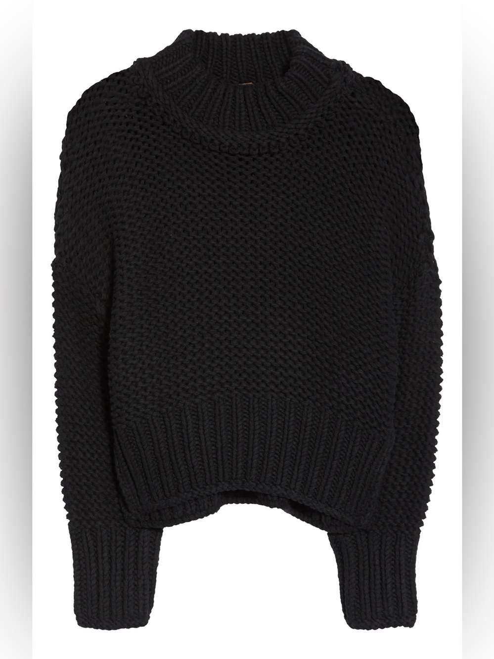 Free People – My Only Sunshine Chunky Mock Neck Sweater – Black – Sz. L - Picture 3 of 8